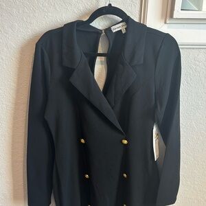 Long sleeve blazer black dress. Size XL with tags.